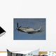 P-51d Mustang Flying against Clouds Wall Decal