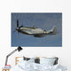 P-51d Mustang Flying against Clouds Wall Decal