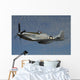P-51d Mustang Flying against Clouds Wall Decal