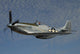 P-51d Mustang Flying against Clouds Wall Decal