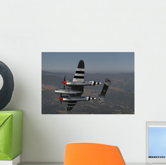 P-38 Lightning Flight over Wall Decal