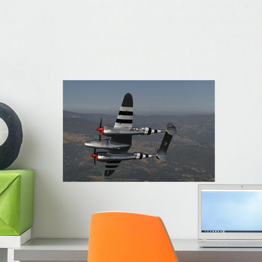 P-38 Lightning Flight over Wall Decal