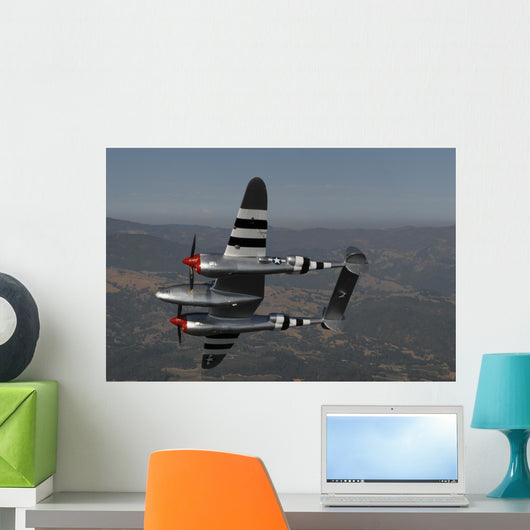 P-38 Lightning Flight over Wall Decal