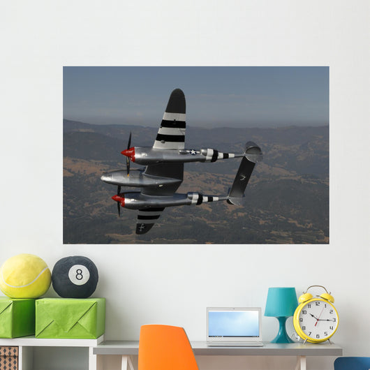 P-38 Lightning Flight over Wall Decal