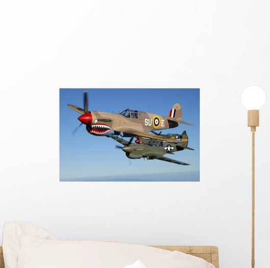 P-40 Warhawks Flying Sky Wall Decal