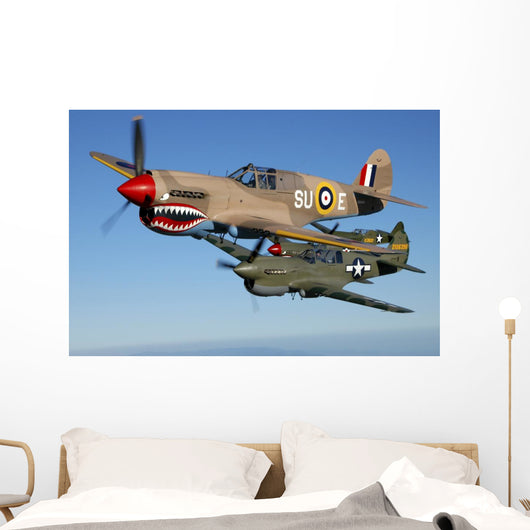 P-40 Warhawks Flying Sky Wall Decal