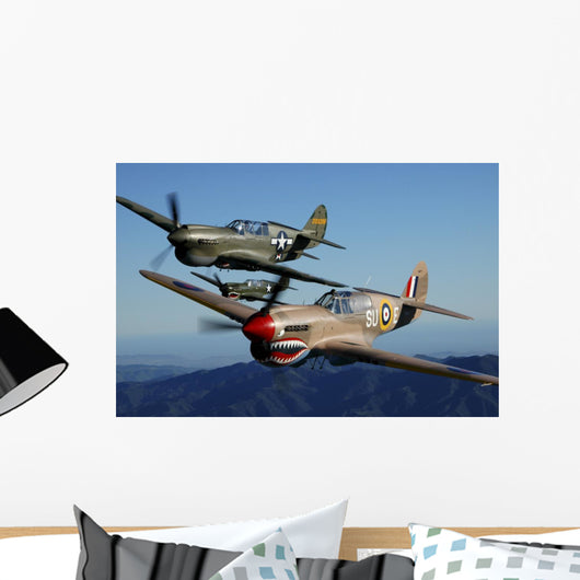 P-40 Warhawks Flying Wall Decal