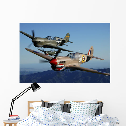 P-40 Warhawks Flying Wall Decal