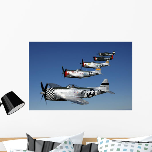 Formation P-47 Thunderbolts Flying Line-up Wall Decal