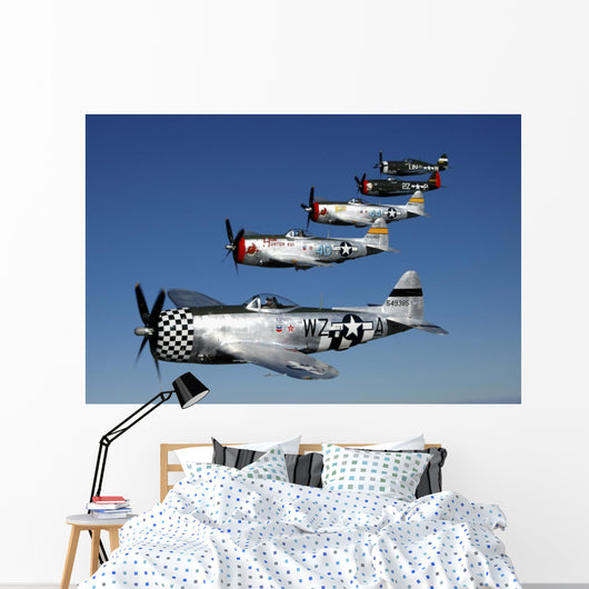 Formation P-47 Thunderbolts Flying Line-up Wall Decal