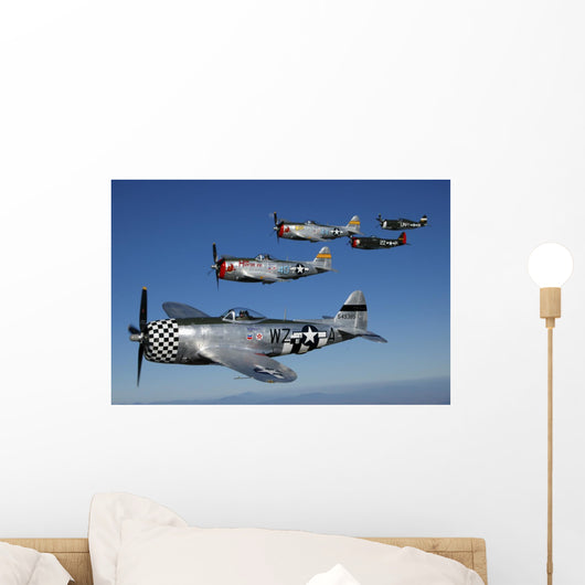 Formation P-47 Thunderbolts Flying Formation Wall Decal