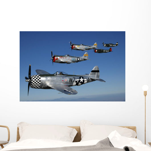 Formation P-47 Thunderbolts Flying Formation Wall Decal