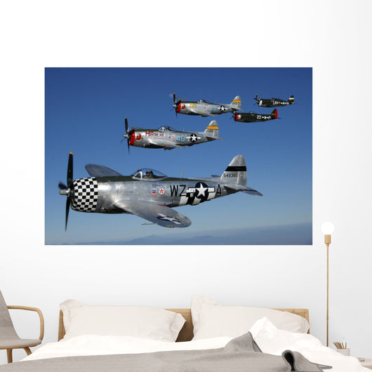 Formation P-47 Thunderbolts Flying Formation Wall Decal