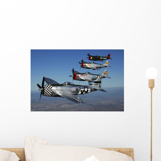 Formation P-47 Thunderbolts Flying Wall Decal