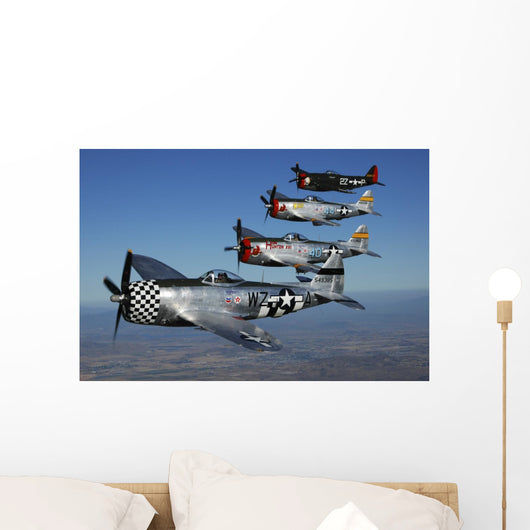 Formation P-47 Thunderbolts Flying Wall Decal