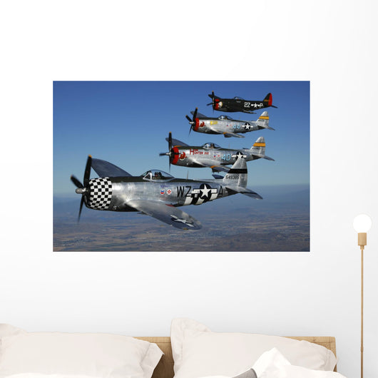 Formation P-47 Thunderbolts Flying Wall Decal