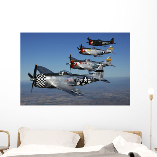 Formation P-47 Thunderbolts Flying Wall Decal