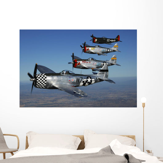 Formation P-47 Thunderbolts Flying Wall Decal