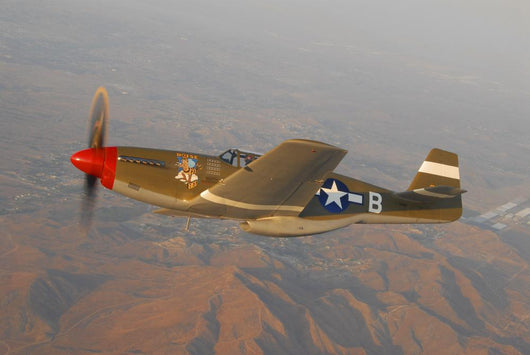 P-51c Mustang Flying over Mountains Wall Decal