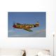 P-51c Mustang Flying against Clouds Wall Decal