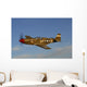 P-51c Mustang Flying against Clouds Wall Decal
