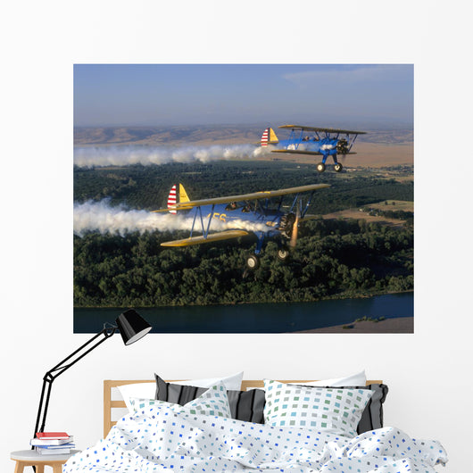 Stearman Pt-17 Kaydets Flying Wall Decal