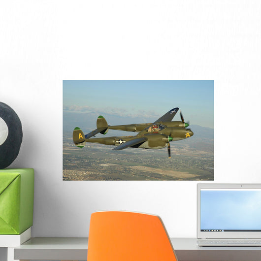 P-38 Lightning Flying Wall Decal