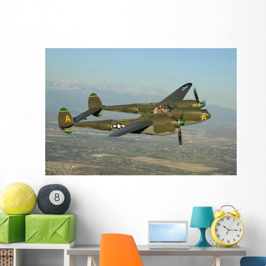 P-38 Lightning Flying Wall Decal