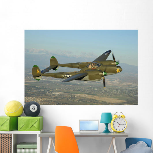 P-38 Lightning Flying Wall Decal