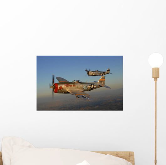 P-47 Thunderbolts Flying Pair Wall Decal