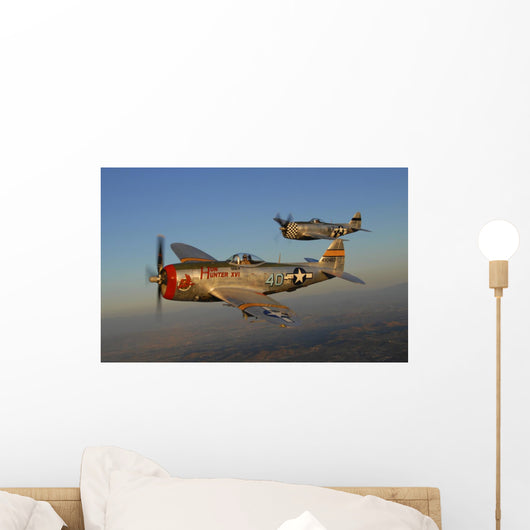 P-47 Thunderbolts Flying Pair Wall Decal