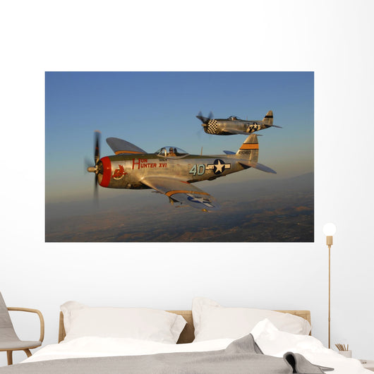 P-47 Thunderbolts Flying Pair Wall Decal
