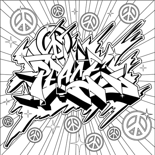 Peace Graffiti Art Coloring Page Decal