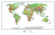 Topographical World Map Wall Mural