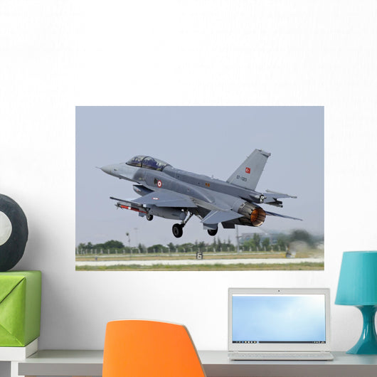 Turkish Air Force F-16d Taking Off Wall Decal