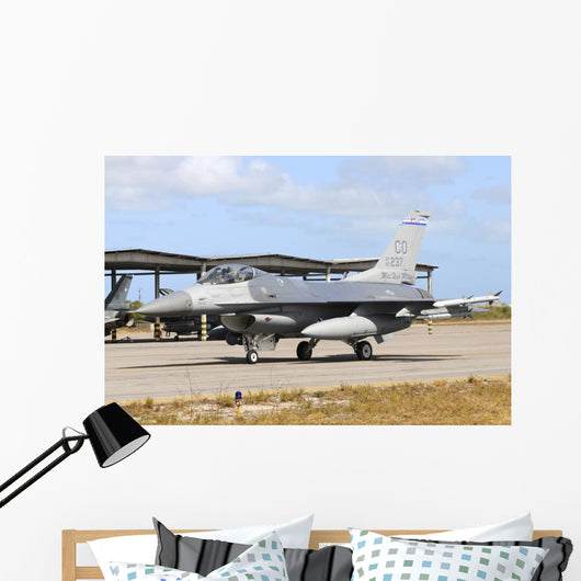 Us Air Force F-16c Grounded Left Profile Wall Decal
