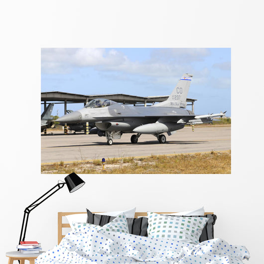 Us Air Force F-16c Grounded Left Profile Wall Decal