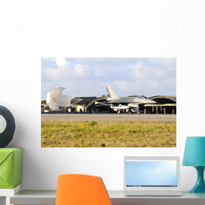 Chilean Air Force F-16a Landing Wall Decal shown on a wall