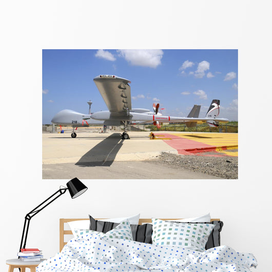 Heron Tp Unmanned Aerial Grounded Wall Decal