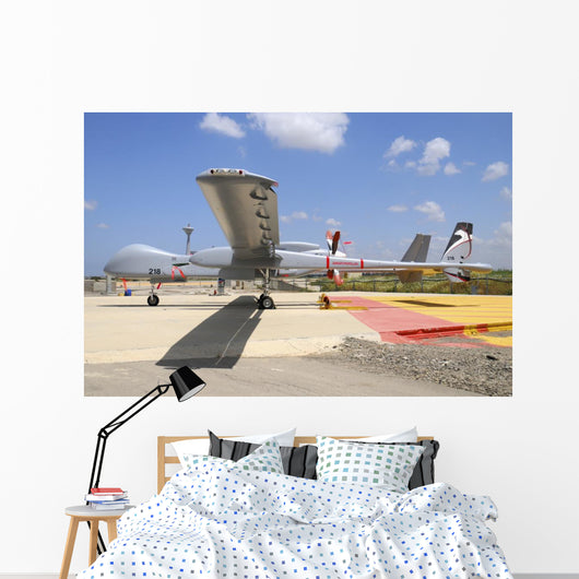 Heron Tp Unmanned Aerial Grounded Wall Decal