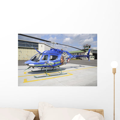 Oh-58 Helicopter Austrian Air Wall Decal shown on a wall