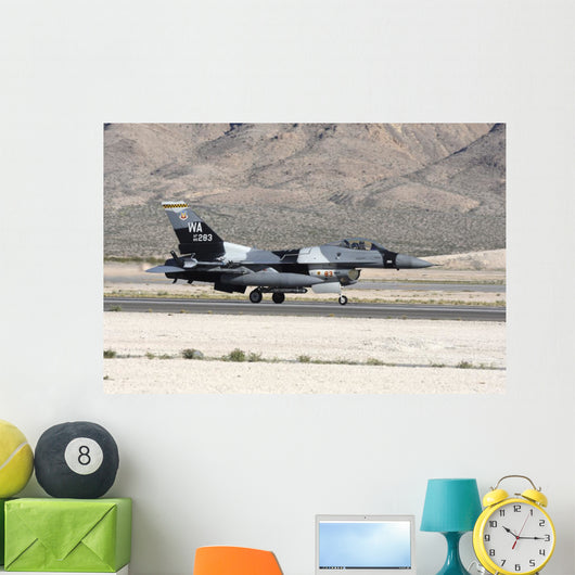 Black F-16c Aggressor Jet Landing Wall Decal