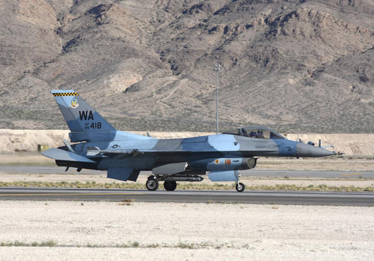 Blue F-16c Aggressor Jet Landing Wall Decal