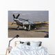 P-51 Mustang Parked Ramp Left Profile Wall Decal