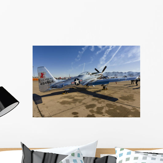 P-51 Mustang Parked Ramp Back Right Wall Decal
