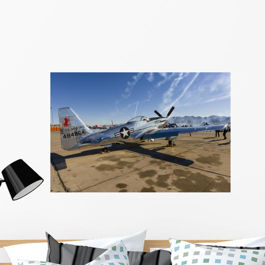 P-51 Mustang Parked Ramp Back Right Wall Decal