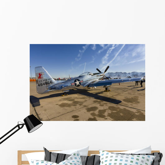 P-51 Mustang Parked Ramp Back Right Wall Decal