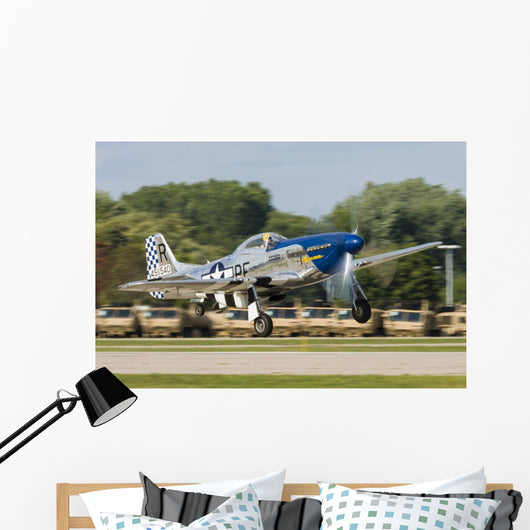 P-51 Mustang Takes off Right Wall Decal