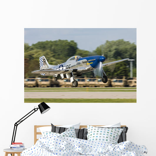 P-51 Mustang Takes off Right Wall Decal