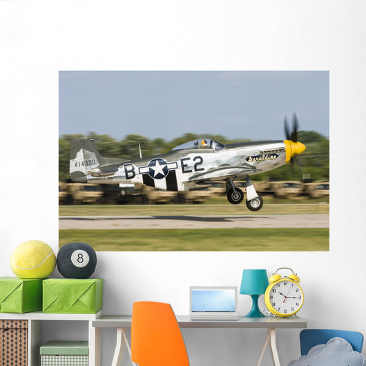 P-51 Mustang Takes off Right Side Wall Decal
